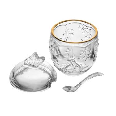 Imagem de LYOR - Açucareiro com Colher New Butterfly com Fio de Ouro 250ml Cristal Ecológico