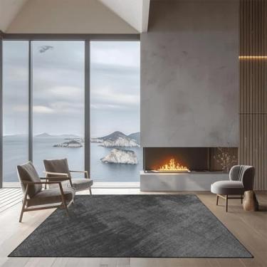 Imagem de Tapete abstrato simples de cor sólida para sala de estar, decoração moderna para casa, varanda, mesas de centro, tapetes para quarto (200 x 250 cm, 78,7 x 98 pol./Flanela-1)
