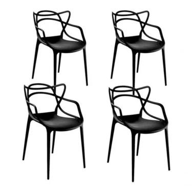 Imagem de Conjunto Com 4 Cadeira Allegra Solna Masters Pretas