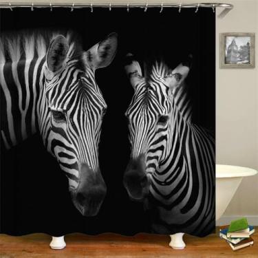 Imagem de Cortinas de chuveiro de leão de cavalo impressão zebra elefante cortinas de banheiro à prova d'água poliéster pano decoração 180 * 240 cm cortina, sy1613, W90xH180 cm