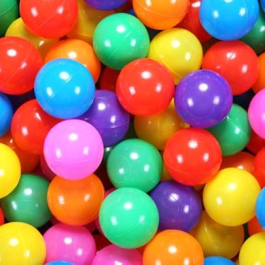 Imagem de GUESVOT Bolas De Piscina Bolinhas Grandes 2,75" - Plástico À Prova Esmagamento Para Pacote Com 50 Peças, Conjunto Túneis Crianças Bolsa Armazenamento Reutilizável (Arco-Íris)