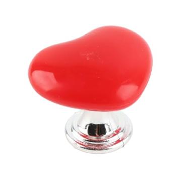 Imagem de Botão do Tanque do Vaso Sanitário Em Forma de Coração Pressione a Substituição, Adiciona um Toque de Calor e Singularidade, Resistente à Ferrugem, Fácil de Instalar, Alça Sólida para Móveis (Vermelho)