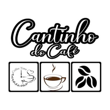 Imagem de Kit 4 Peças Placa Cantinho Do Café Mdf Adesivado 30x25cm (PL3025-CAF0001)
