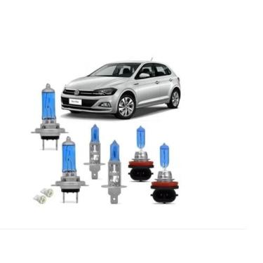 Imagem de Kit Lampadas Novo Polo Virtus 2017 2018 2019 H7 H1 H8 8500K - Blue Lio