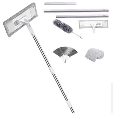 Imagem de TBATM Mops de Limpeza para Pisos um Conjunto, Mop Plano Poderoso com Pano de Fibra Ultra Fina para uso Seco e Molhado, para Parede, Carro,E,321cm