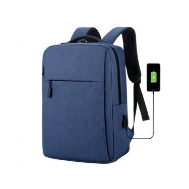 Imagem de Mochila Azul Executiva Impermeável Para Notebook Até 15.6