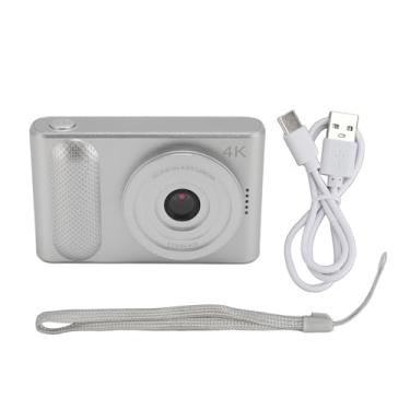 Imagem de Câmera digital 4K 48MP HD 16X Digital Zoom AutoFocus Câmera portátil Micro SLR com tela TFT de 2,4 polegadas para fotografia de viagem VLOGGING (Prata)