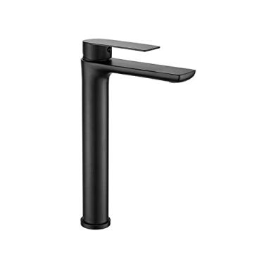 Imagem de Torneira De Pia De Vaso De Alça única Moderna, Torneiras De Banheiro De Corpo Alto De Um Furo, Torneira De Vaidade De Lavatório Rv Torneiras Misturadoras De Aço Inoxidável De Uma Pe, Dark