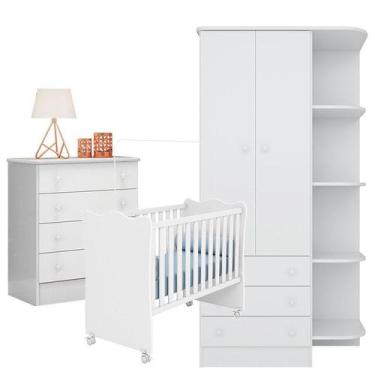 Imagem de Quarto de Bebê Doce Sonho Branco - Qmovi