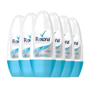Imagem de Kit Desodorante Roll On Rexona Cotton 50ml - 6 Unidades