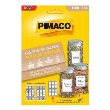 Imagem de Etiqueta Adesiva para Pote de Tempero 36 Unidades - Pimaco - Tendtudo