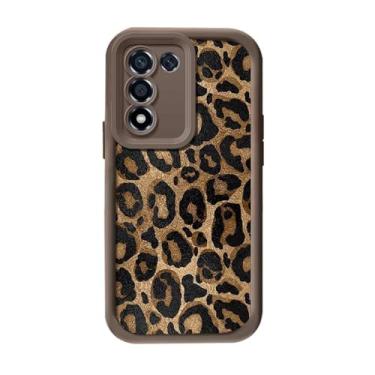 Imagem de YOGISU Capa de celular com cordão de pulso e lábios vermelhos de leopardo para A53 (para A53/J67-Café)