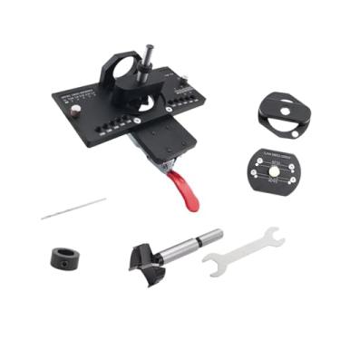 Imagem de Baoblaze Guia de perfuração para dobradiças de porta ocultas, localizadores de 35 mm, liga de alumínio com grampo rápido, ferramentas para marcenaria, montagem