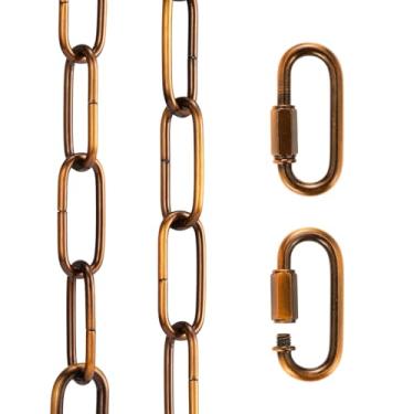 Imagem de Canomo Luminária Pendente De 12 Pés, Corrente Ajustável, Iluminação Suspensa Com Travas Conexão Para Lustre, Plantas Suportam Até 50 Lb, Bronze Dourado