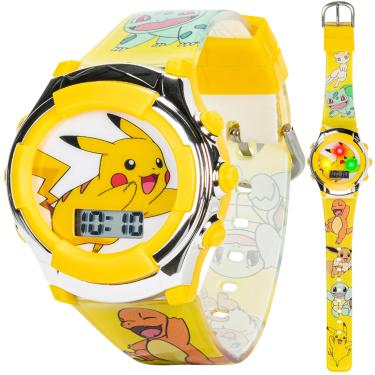 Imagem de Accutime Relógio infantil de quartzo digital Pokemon para crianças, meninos, meninas e adultos de todas as idades, Amarelo Pikachu, Relógio de quartzo digital Pokémon