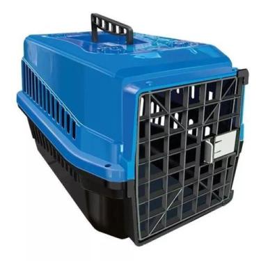 Imagem de Caixa de Transporte Pet N.3 Cachorro Gato Médio Porte - Mec Pet, Azul