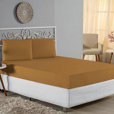Imagem de Jogo De Lençol 100% Algodão Malha Toque Macio Com Elástico Jogo de Cama Casal Queen King 03 Peças (Cobre, Solteiro 2 Peças)