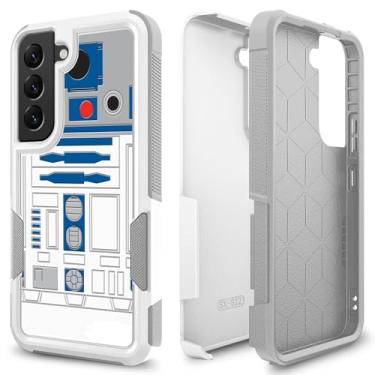 Imagem de Capa para Samsung Galaxy S22+, R2D2 Astromech Droid Robot padrão de absorção de choque PC rígido e capa protetora de camada dupla híbrida de silicone interno para Samsung Galaxy S22 Plus 5G
