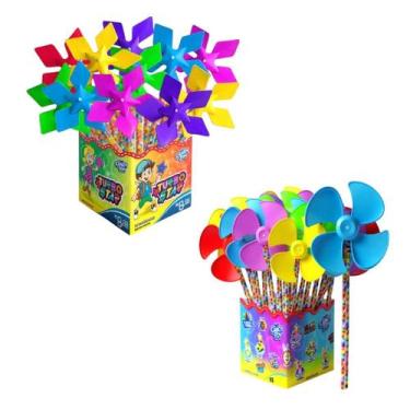 Imagem de 20 Brinquedo Catavento Doce Balinha Lembrancinha 22Gr - Candy Toy