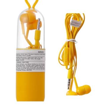 Imagem de Fone de Ouvido com Fio, Conector P2, com Estojo, Amarelo