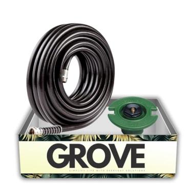 Imagem de Gilmour Pro Flexogen Mangueira de jardim 15,2 m L Pacote com orbit Plastic 15 m² Bico de cabeça de descarga de círculo completo – Mangueira de água resistente a torções e esmagamento – Ideal para