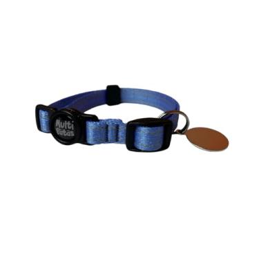 Imagem de Coleira Anti Enforcamento para Gatos com Placa de Identificação – Ajustável e Segura (Jeans)