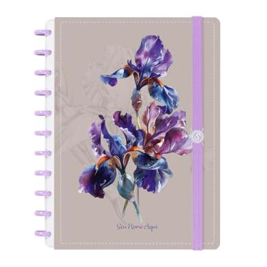 Imagem de Caderno de Disco Inteligente Personalizado Iscool G Floriografia Íris Bege