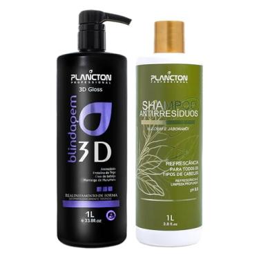 Imagem de Blindagem 3D Gloss 1Lt com Shampoo Antirresíduo