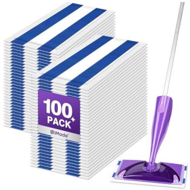 Imagem de UNIMADE Refil de esfregão de 100 unidades compatível com Swiffer Wet Jet, almofadas descartáveis de várias camadas para todas as superfícies duras, especialmente pisos de madeira, refis de almofada de