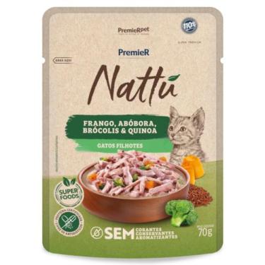 Imagem de Sachê Premier Nattu para Gatos Filhotes Sabor Frango, Abóbora, Brócoli