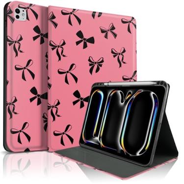 Imagem de TopPerfekt Capa para iPad Pro de 11 polegadas M4 2024 (5ª Geração), gravata borboleta preta fofa chique adorável com suporte para despertar/dormir automático para crianças, meninos, meninas