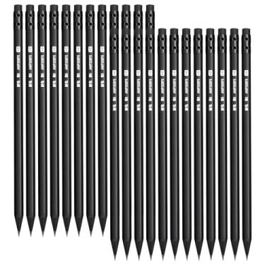 Imagem de M&G Lápis HB com caixa de madeira, pacote com 24 lápis pré-afiados com borrachas superiores, lápis pretos a granel para materiais de professores, escrita, desenho e esboço