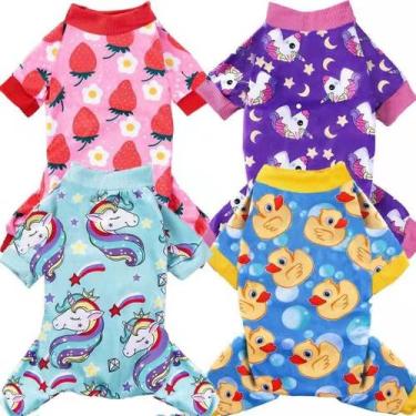 Imagem de Pijama para cães XPUDAC de 4 peças para roupas de Natal para cães pequ