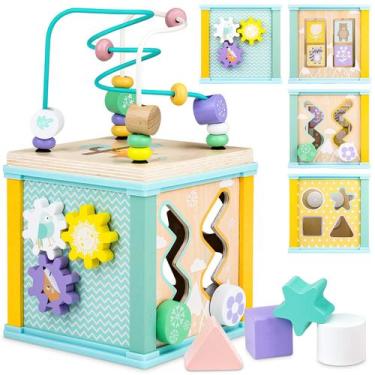 Imagem de Brinquedo Montessori de madeira Activity Cube Airlab de 1 a 3 anos