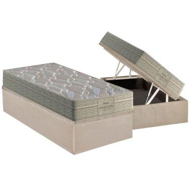 Imagem de Cama Baú Solteiro: Colchão D45 Probel /EP Advanced Tech2000 Plus+Box CRC Suede Bege(88x188)