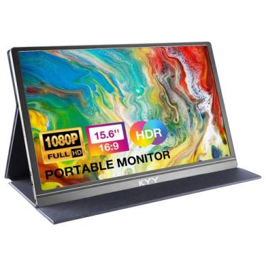 Imagem de Monitor portátil KYY de 15,6 polegadas 1080P FHD USB-C HDMI com tampa