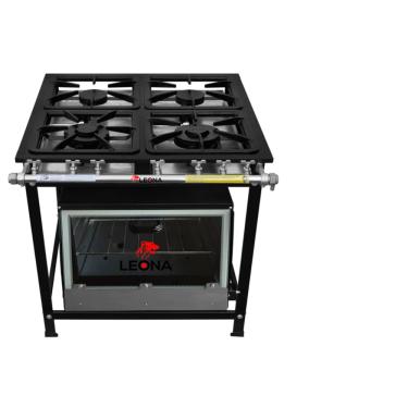 Imagem de Fogão Industrial 4 Bocas 30x30 P5 com Forno Leona
