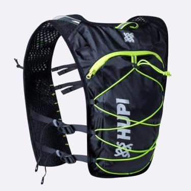Imagem de Colete de Hidratação Hupi Running Preto/amarelo com 2 Garrafas 350ml Verde, Cor: Preto/amarelo, Tamanho: Unico
