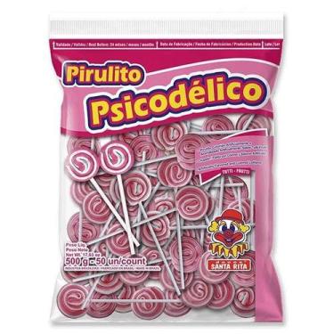 Imagem de Pirulito Psicodélico Médio Rosa 500g - Santa Rita
