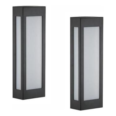 Imagem de 2 Arandelas Externa Luminária Parede Quadrada Preto 440 - Click Injet,