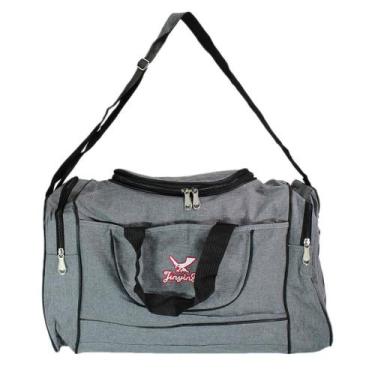 Imagem de Bolsa Mala De Viagem Com Bolsos Laterais Alça Ajustável Cinza - Idea