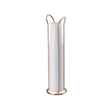Imagem de Organizador Porta Copos Descartáveis 50 e 80 ml Aço Rose Gold - 1149RG