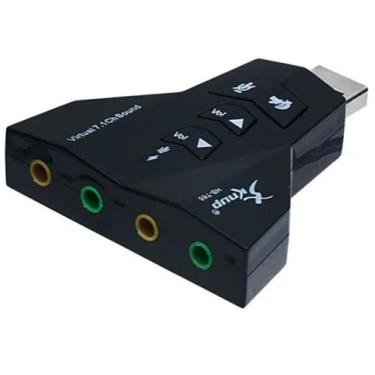 Imagem de Placa Adaptador De Som Usb Adapitador Áudio 7.1 P2 P3 Pc Not - A.R Var