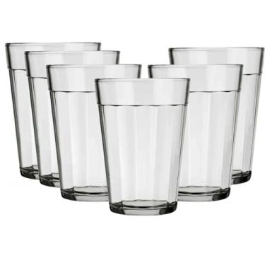 Imagem de Conjunto com 6 Copos Americanos 190 Ml Vidro Tradicional Multiuso Resistente Durável Transparente Café Suco Cerveja Restaurante Lanchonete