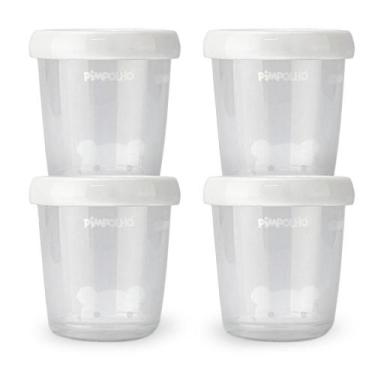 Imagem de Kit 4 Potes De Leite Materno Pimpolho 180ml Cada Hermético Tampa Rosqu