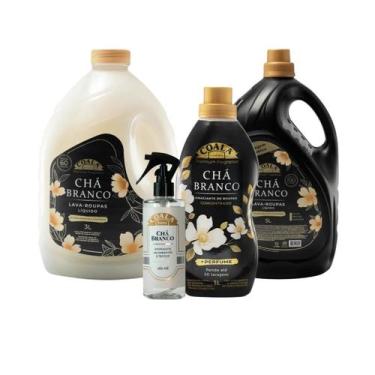 Imagem de Kit Completo Coala Laundry Chá Branco  Lava-Roupas 3L + 5L  Amaciante 