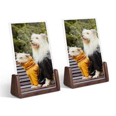 Imagem de Porta-retratos Komimaci Solid Rustic Wooden 4x6 polegadas, pacote com 