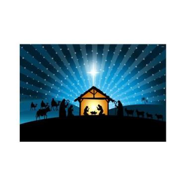 Imagem de Painel de Tecido Sublimado Presépio de Natal Estrela - Fabrika de Fest