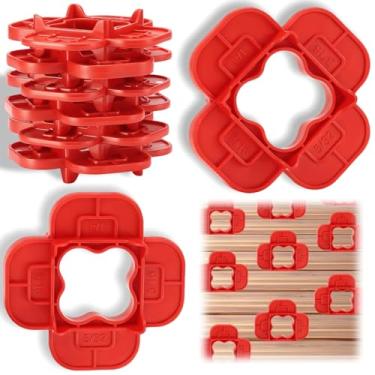 Imagem de 8 pacotes 4 em 1 ferramenta espaçadora de deck de vários tamanhos (5/81.3 cm, 3/40.6 cm, 1/10.2 cm, 5/40.6 cm) para tábua de deck composto, PVC, madeira e tratada por pressão, ferramenta de lacuna de