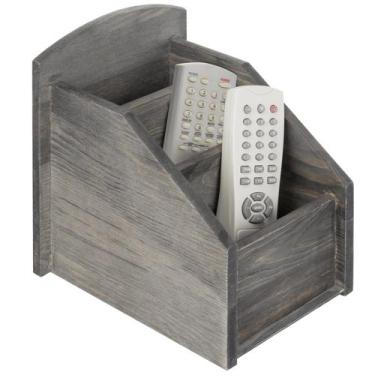 Imagem de Organizador de suporte de controle remoto Caddy MyGift Rustic Grey